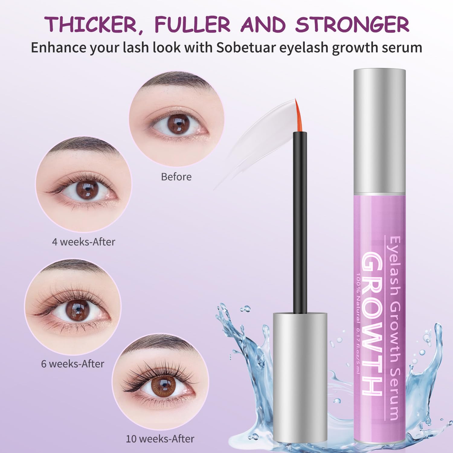 Applying Sobetuar serum with precision brush to lash base