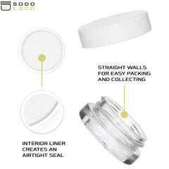 SODO LOCO wide-mouth jar for easy filling and dispensing.
