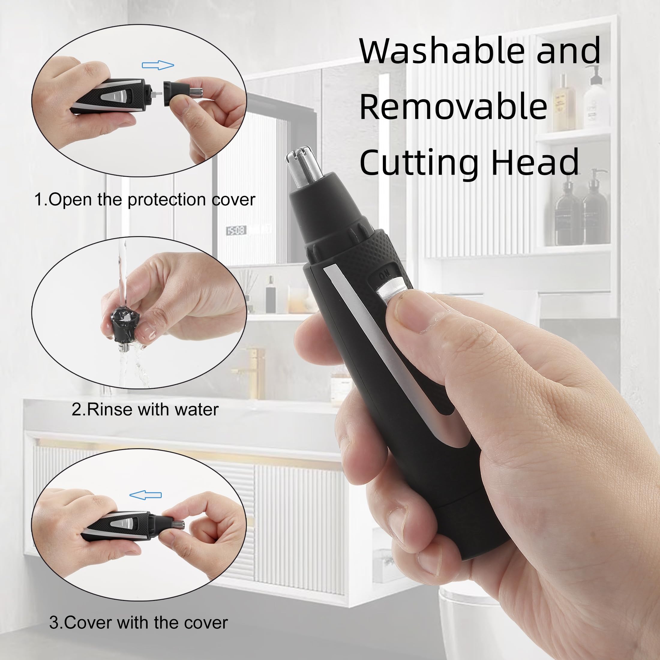 Sodynee nose trimmer detachable cleaning head enables easy maintenance