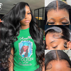Soeyrkke 13x6 HD body wave wig front view showing natural scalp and seamless part