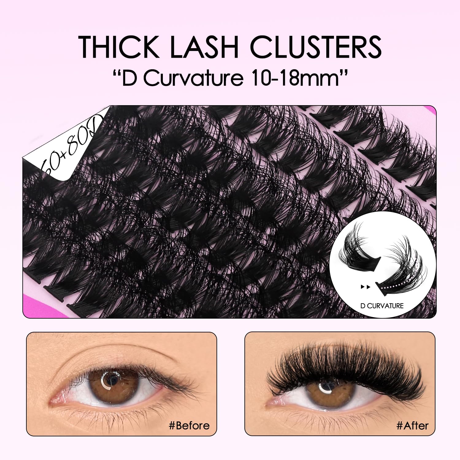 SOFENIDA lash cluster 10-18mm length for DIY at-home lashes.