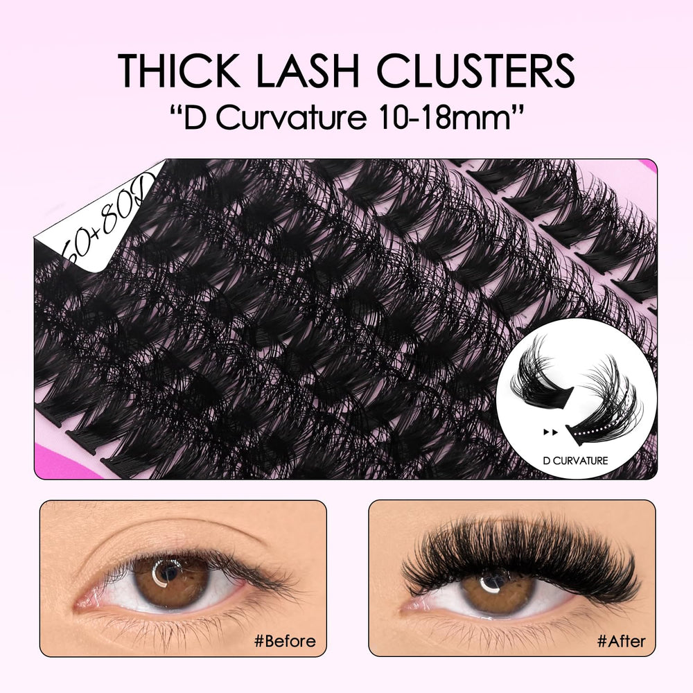 SOFENIDA lash cluster 10-18mm length for DIY at-home lashes.