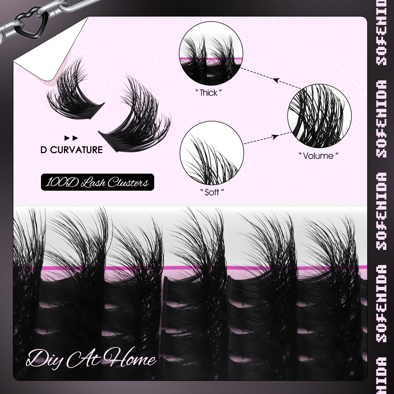 SOFENIDA long lash extension kit with 10-18mm rows for DIY drama.