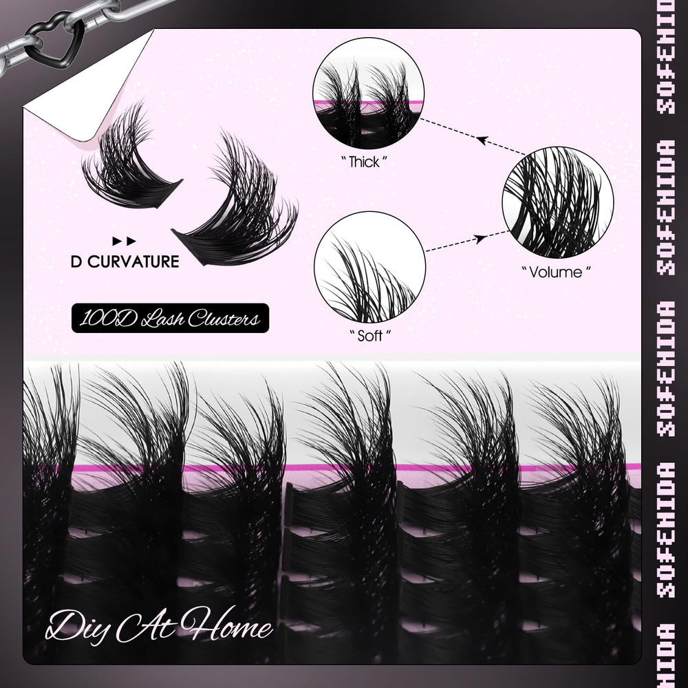 SOFENIDA long lash extension kit with 10-18mm rows for DIY drama.