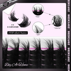 SOFENIDA long lash extension kit with 10-18mm rows for DIY drama.