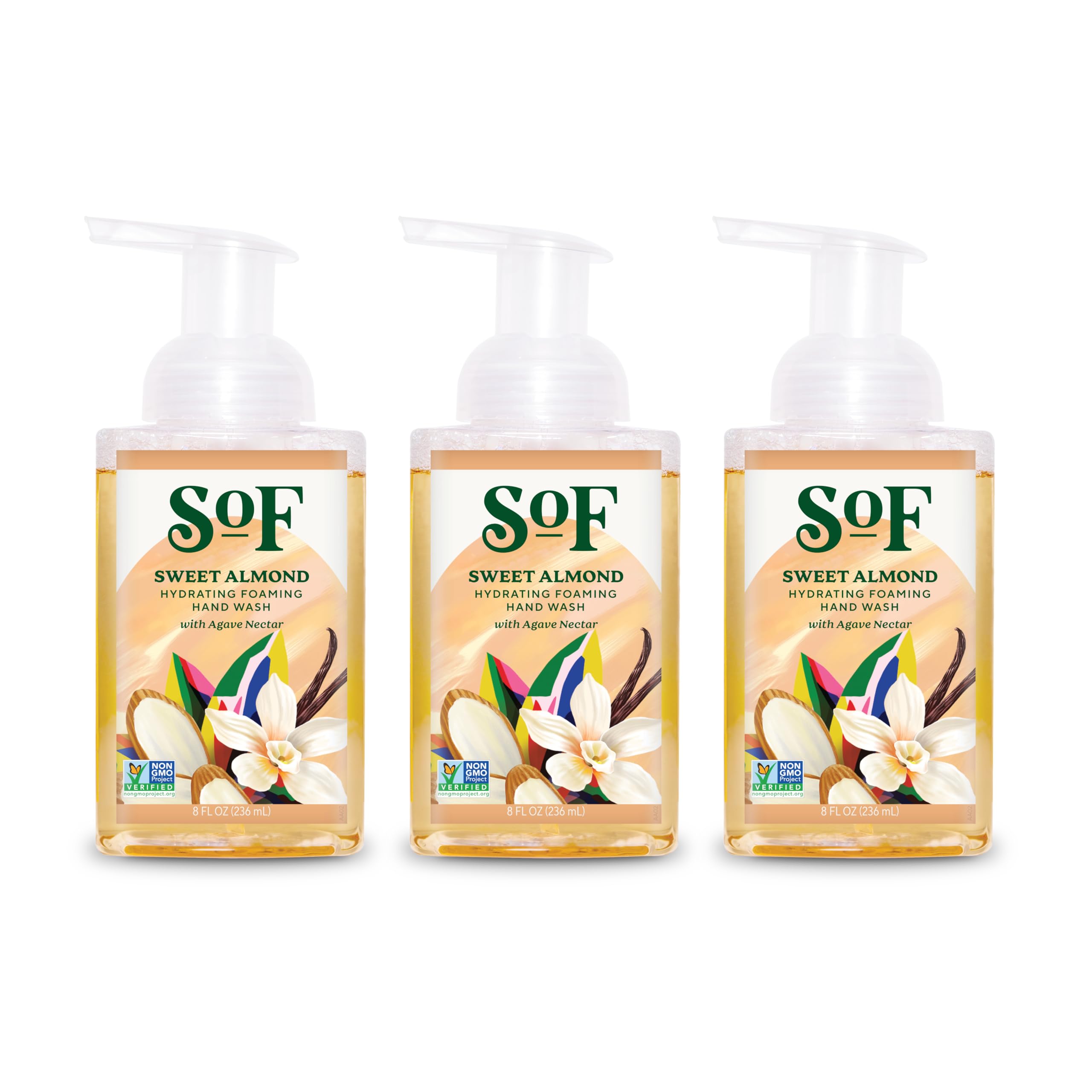 SoF Hydrating Foaming Hand Wash Sweet Almond bottle with rich lather and comforting aroma
