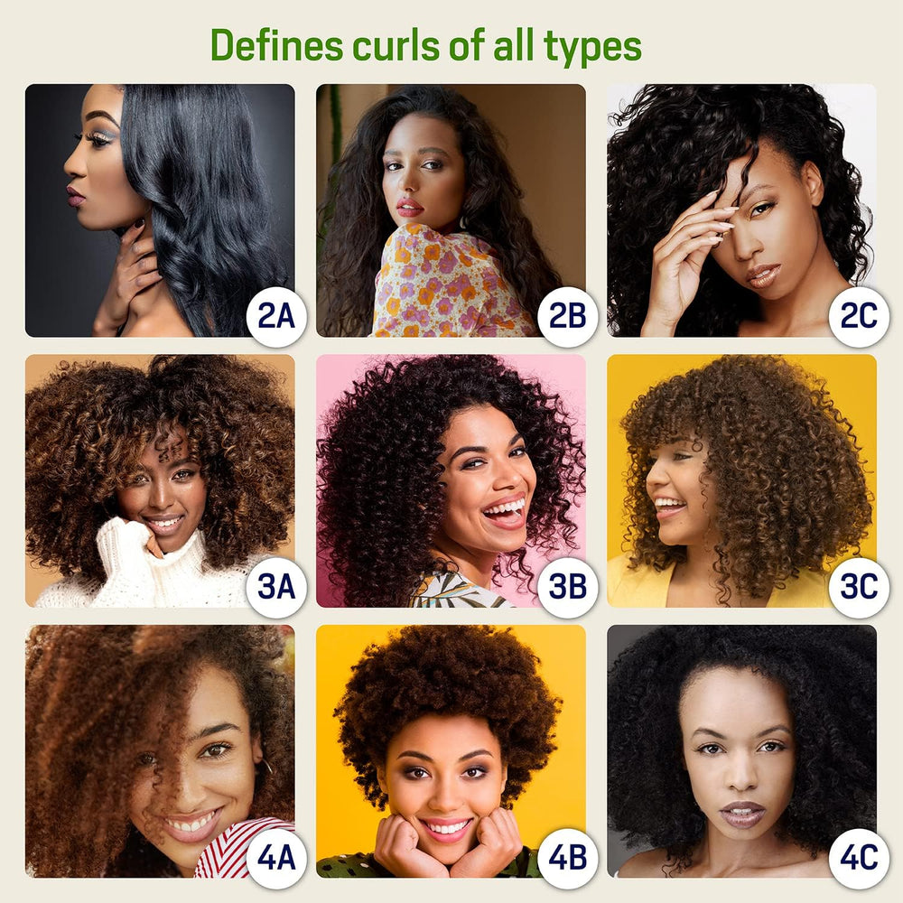 SOF N' FREE all-hair-types-curl-enhancer shows versatile use for 2A–4C curls.