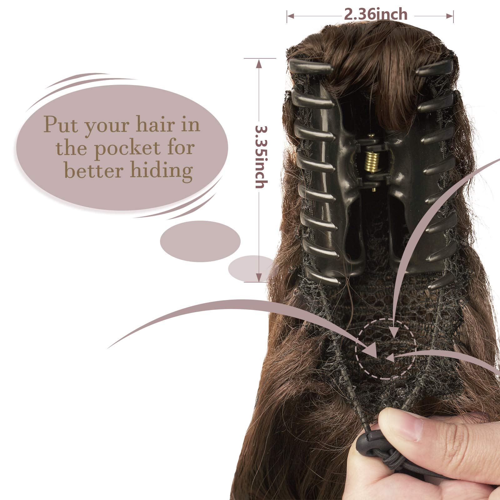 SOFEIYAN ponytail extension worn right side up for versatile styling.