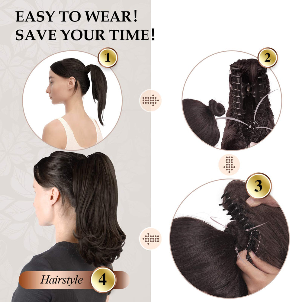 SOFEIYAN ponytail extension worn upside down creates additional appearance variations.
