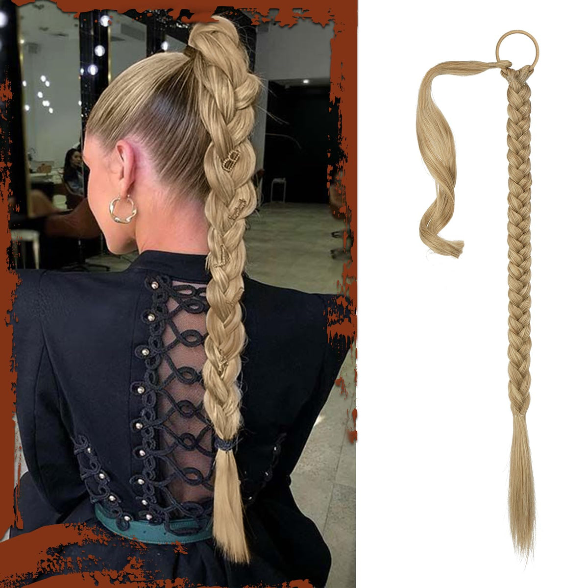 SOFEIYAN long braid ponytail extension in ash blonde adds instant volume and a natural look