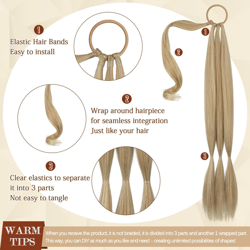 SOFEIYAN wrap-around ponytail with hair tie provides secure hold for all-day wear