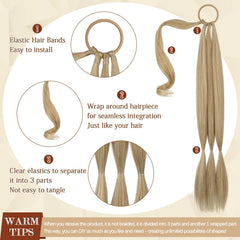 SOFEIYAN wrap-around ponytail with hair tie provides secure hold for all-day wear