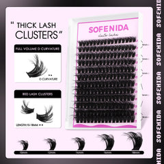 SOFENIDA lash clusters kit 10-18mm mixed lengths enables versatile DIY lash enhancement.