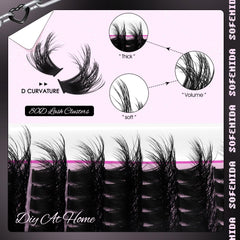 SOFENIDA lash clusters kit D curvature creates natural yet dramatic eye depth.