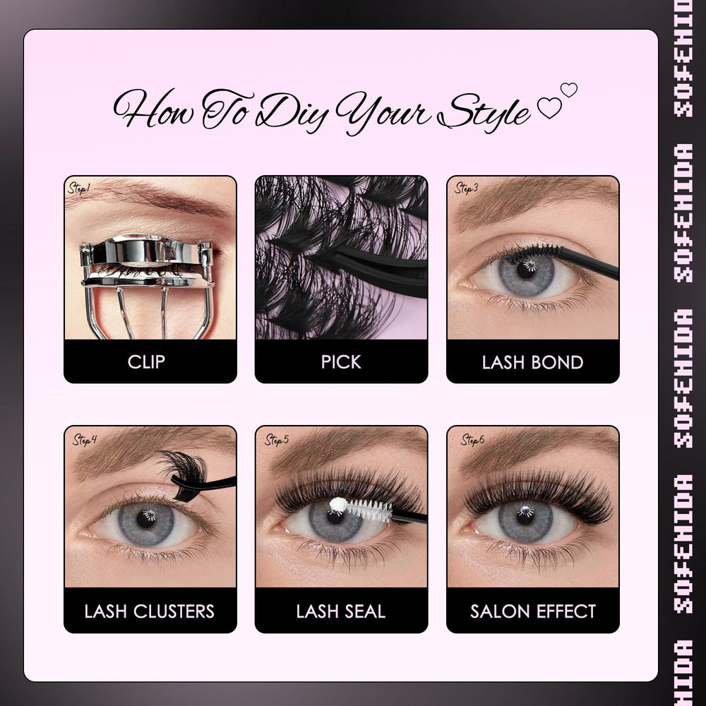 SOFENIDA lash clusters kit reusable 3-5 times with proper care.