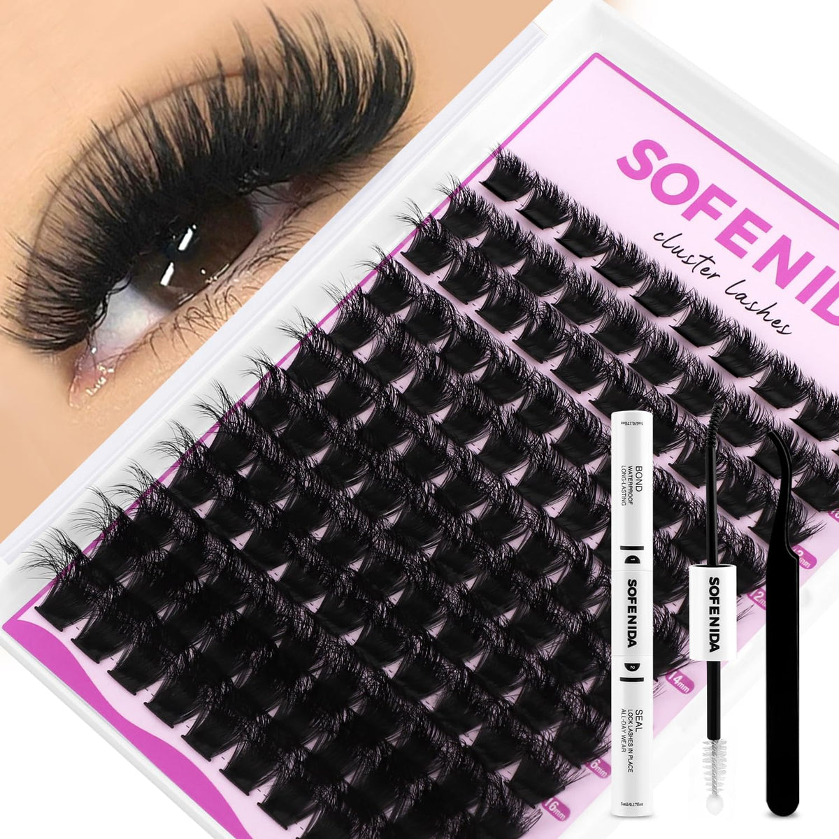 SOFENIDA Lash Clusters Kit ready for at-home dramatic volume application