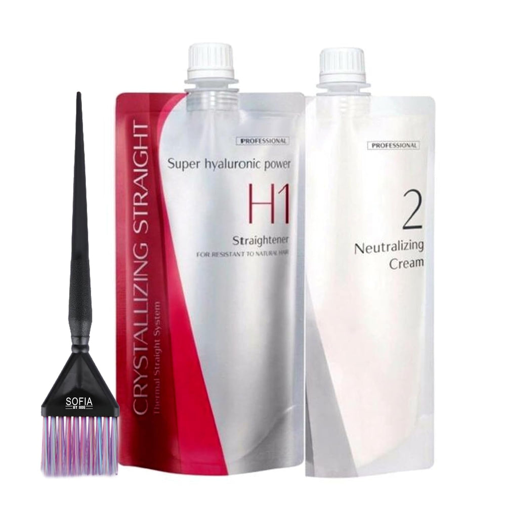 Sofia by Ode crystallizing straight rebonding straightener delivering sleek, frizz-free hair.