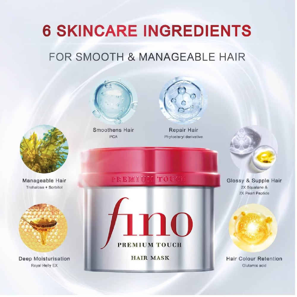 Sofia by Ode Fino Premium Hair Mask application demonstrates smoothing effect for frizz-prone strands.