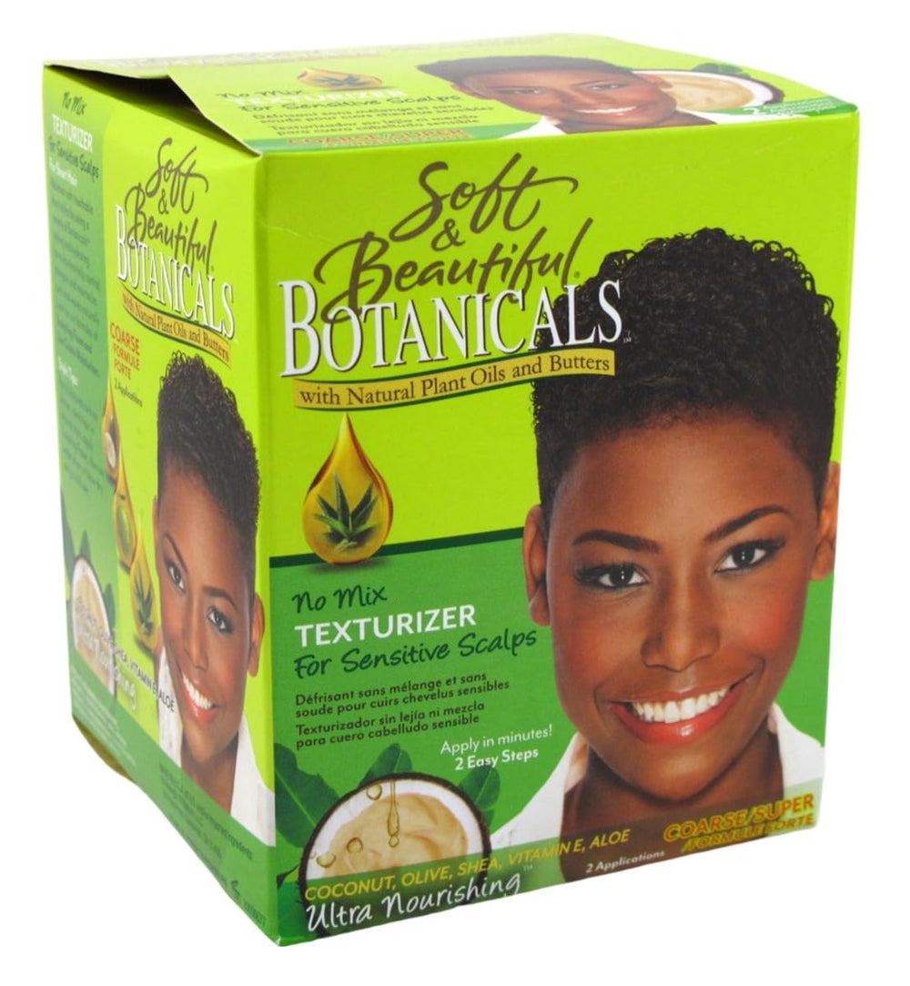 Soft & Beautiful Botanicals Texturizer application-hair illustration showing quick curl styling.