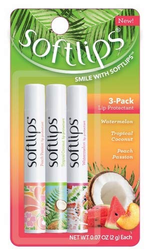 SoftLips classic tropical lip balm front view, two-pack, for everyday moisture and flavor-inspired care