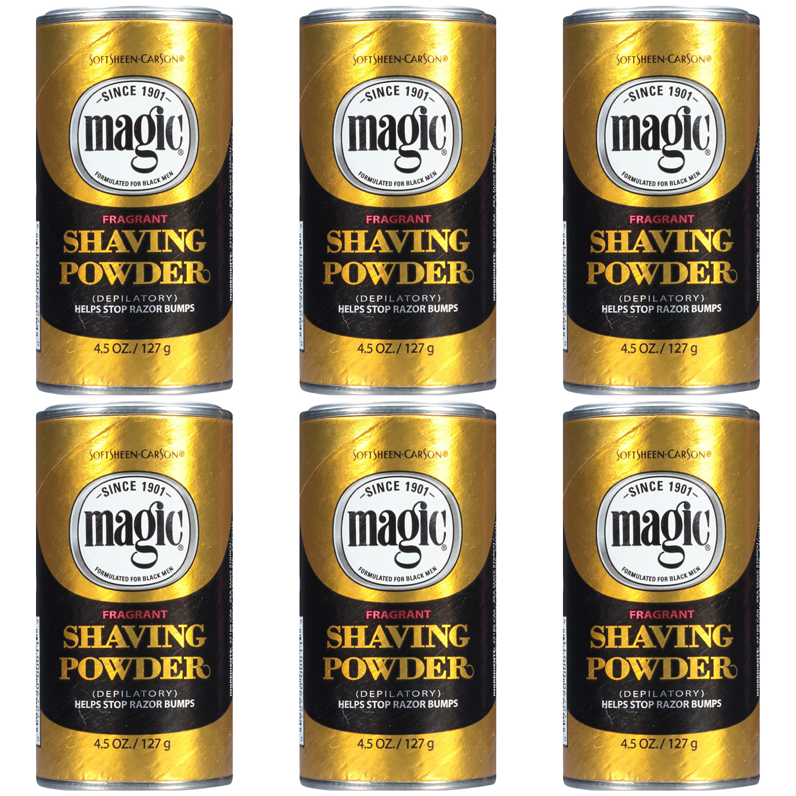SoftSheen Magic Shave Powder jar front view for razorless shave convenience and smoother skin