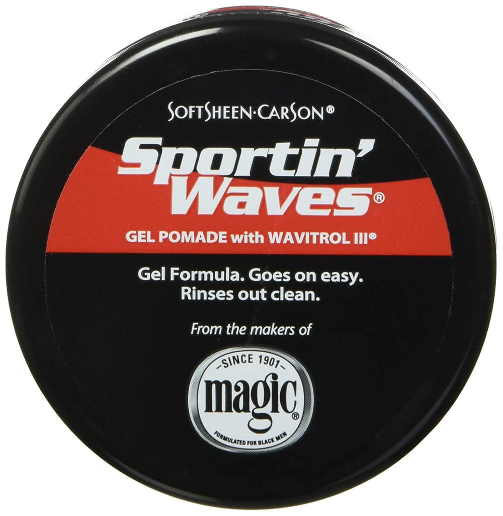 SoftSheen Sportin Waves gel close-up shows smooth application and flexible control