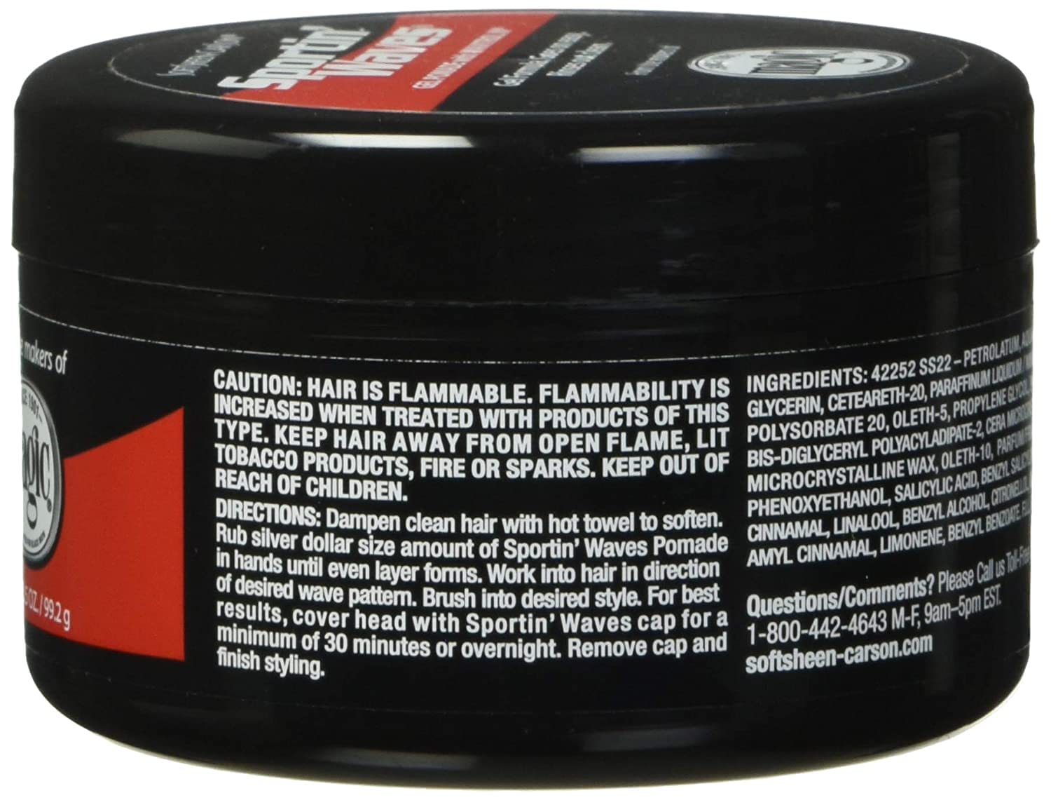 SoftSheen Sportin Waves jar front view highlighting 3-pack value and convenient styling routine