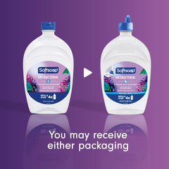 Softsoap pouring refill spout in action for easy transfer and spill reduction benefit