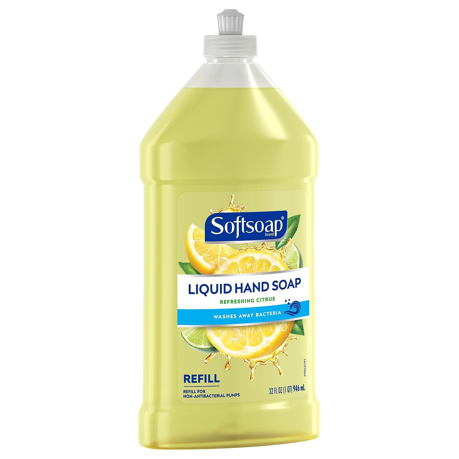 Softsoap refreshing citrus refill bottle for quick kitchen hand cleaning after cooking.
