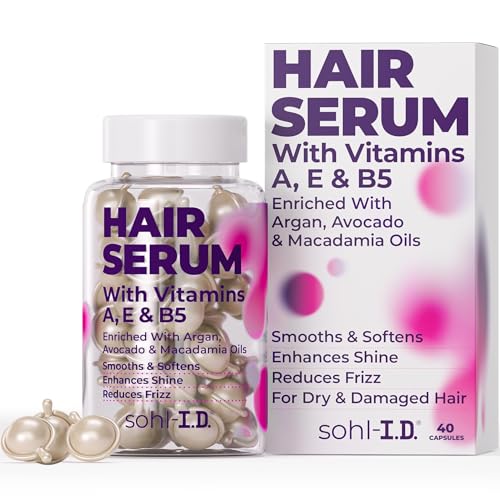 sohl-I.D. hair serum bottle closeup shows lightweight, non-greasy hydration for frizz control.
