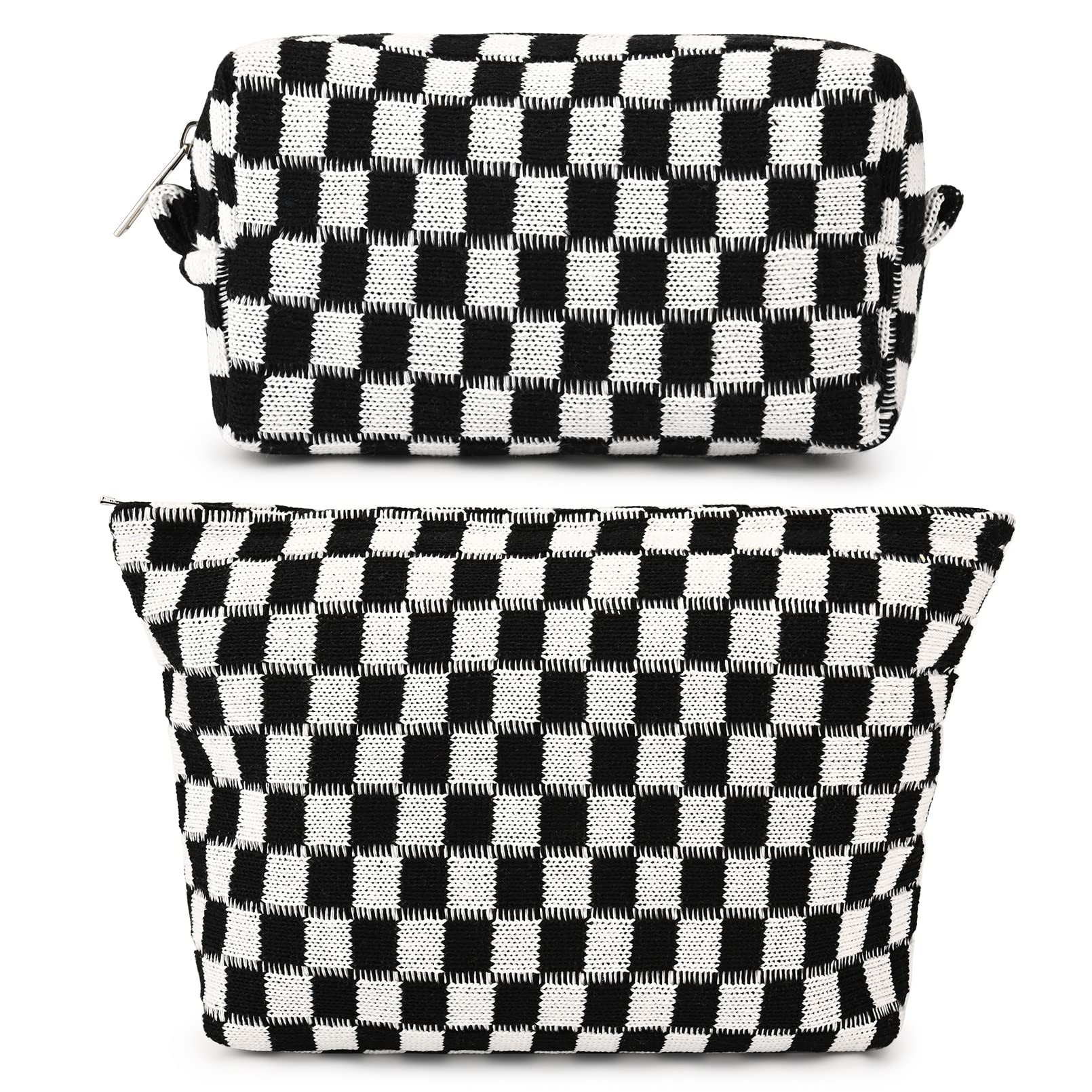 SOIDRAM checkered makeup bag image showing large capacity for cosmetics on the go