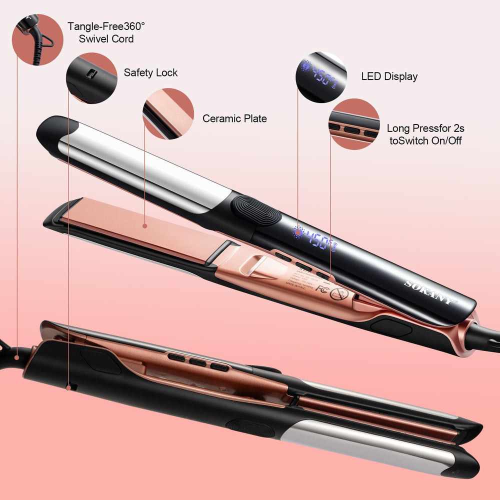Sokany 3D ceramic floating plates glide smoothly across hair types.