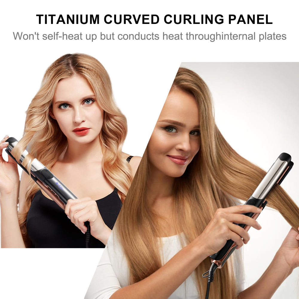 Sokany titanium-curler panel creates defined curls and soft waves.