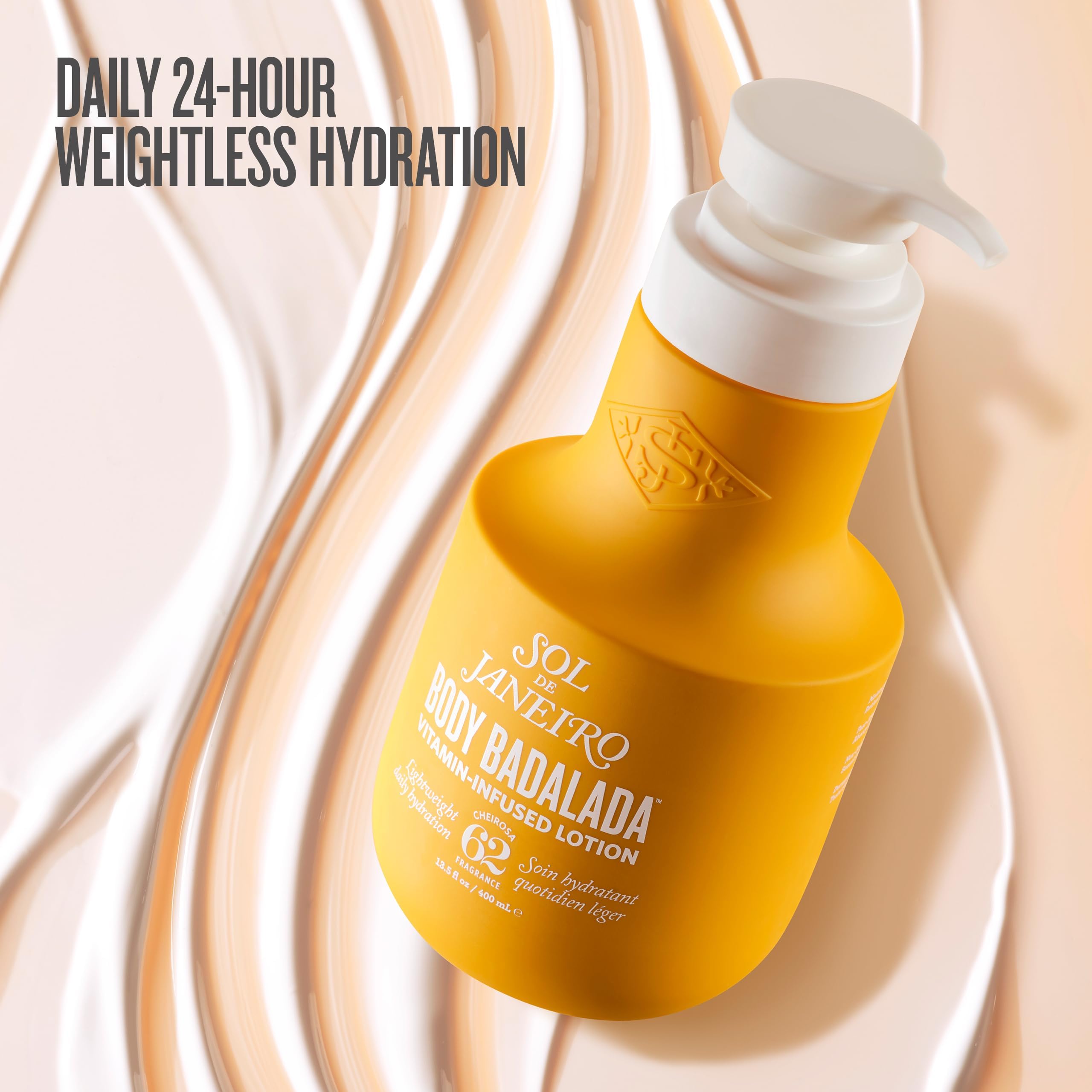 Sol de Janeiro Badalada Vanilla Lotion texture close-up reveals creamy, fast-absorbing moisture.