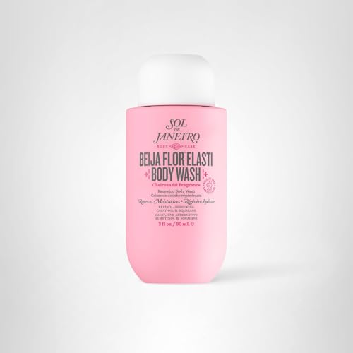 Sol de Janeiro Beija Flor Body Wash pump bottle shown with tropical branding and luxe vibe.