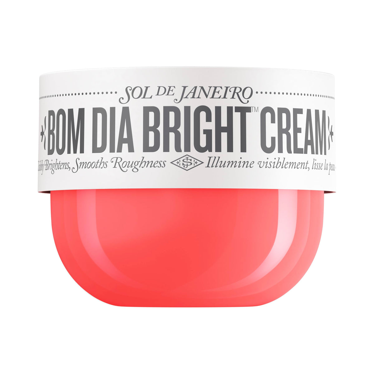 Sol de Janeiro Bom Dia AHA Body Cream bottle demonstrates radiant hydration.