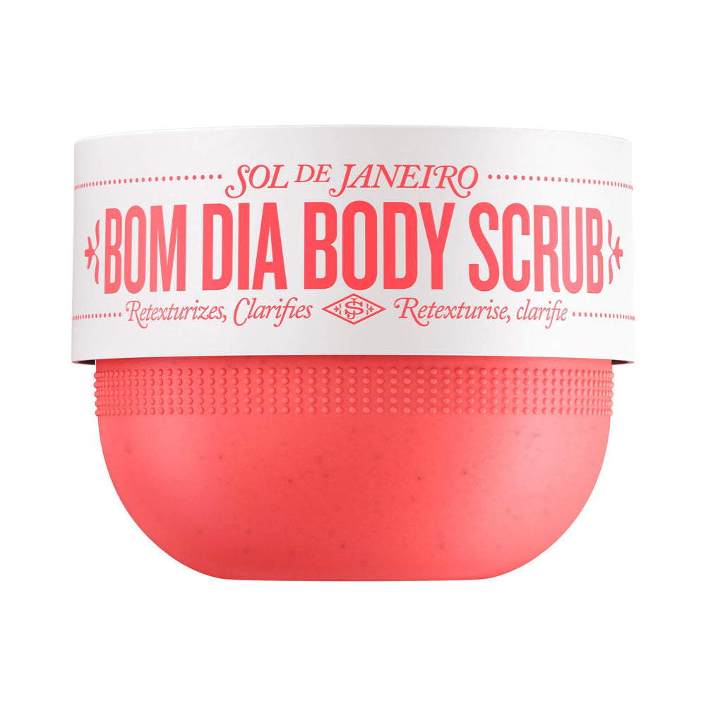 Sol de Janeiro Bom Dia Bright Body Scrub bottle with Cheirosa 40 fragrance for a pampering routine.