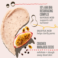Bom Dia Bright scrub being massaged for 60 seconds to boost skin softness.
