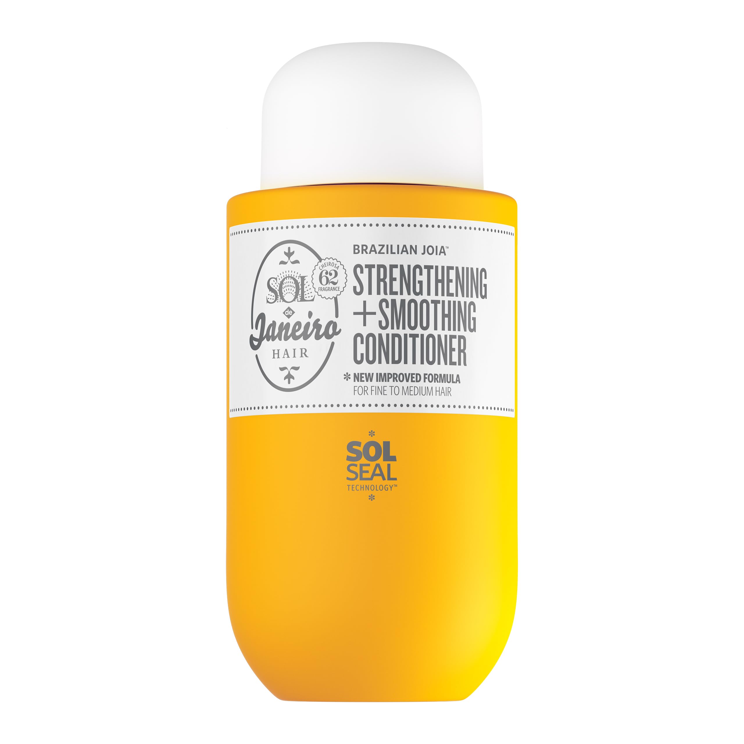 Sol de Janeiro Brazilian Joia conditioner bottle displaying weightless hydration for fine to medium hair.