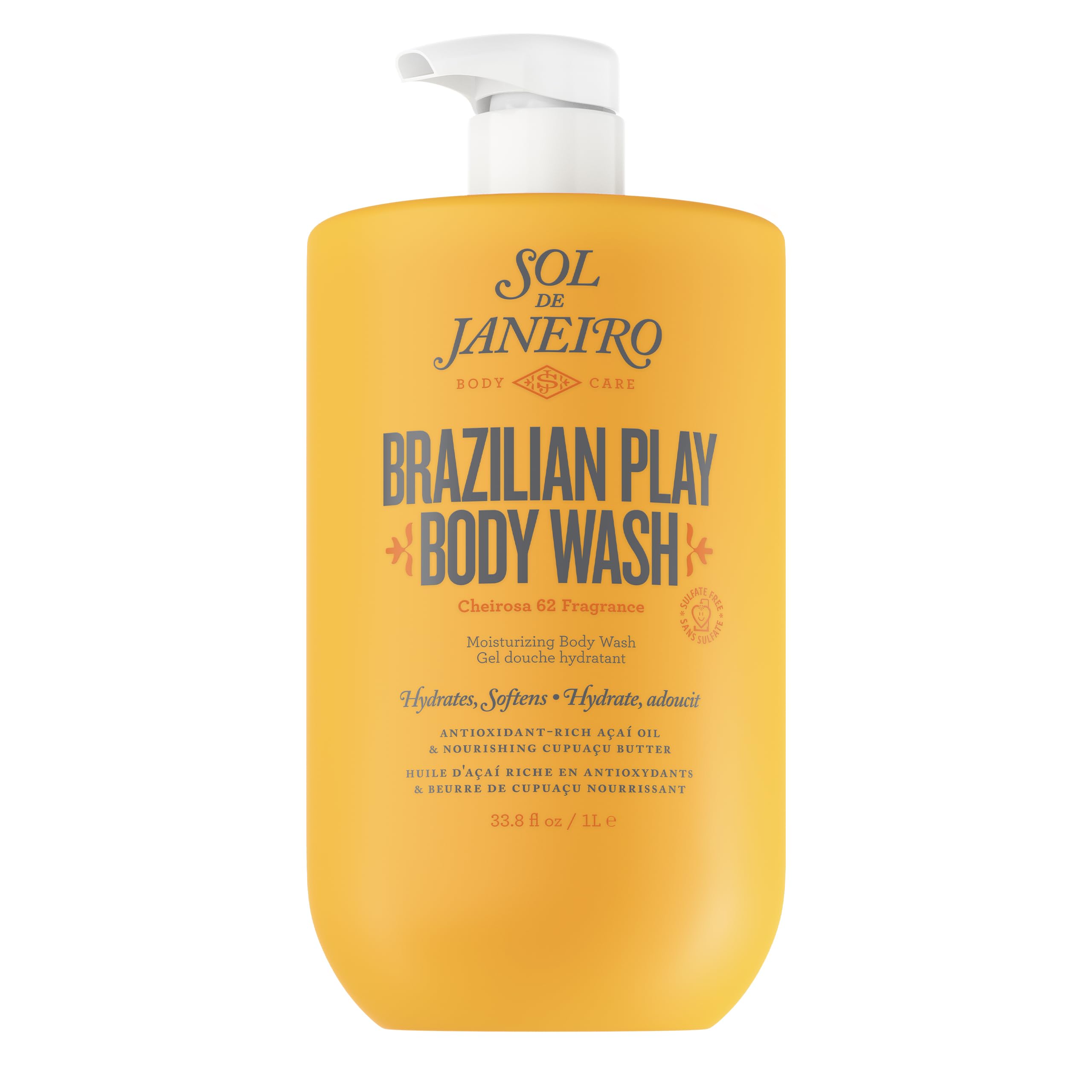 Sol de Janeiro Brazilian Play pump bottle enables easy, mess-free showers.