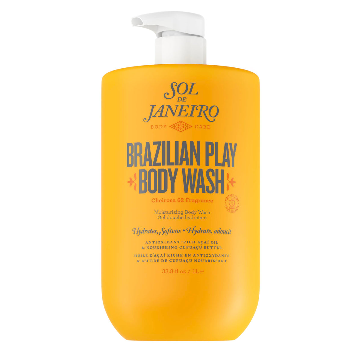 Sol de Janeiro Brazilian Play pump bottle enables easy, mess-free showers.