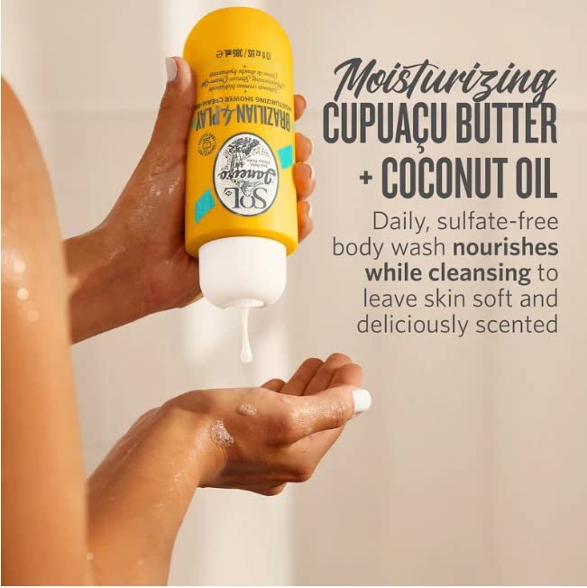 Sol de Janeiro Brazilian Play Shower Gel close-up reveals silky lather texture.