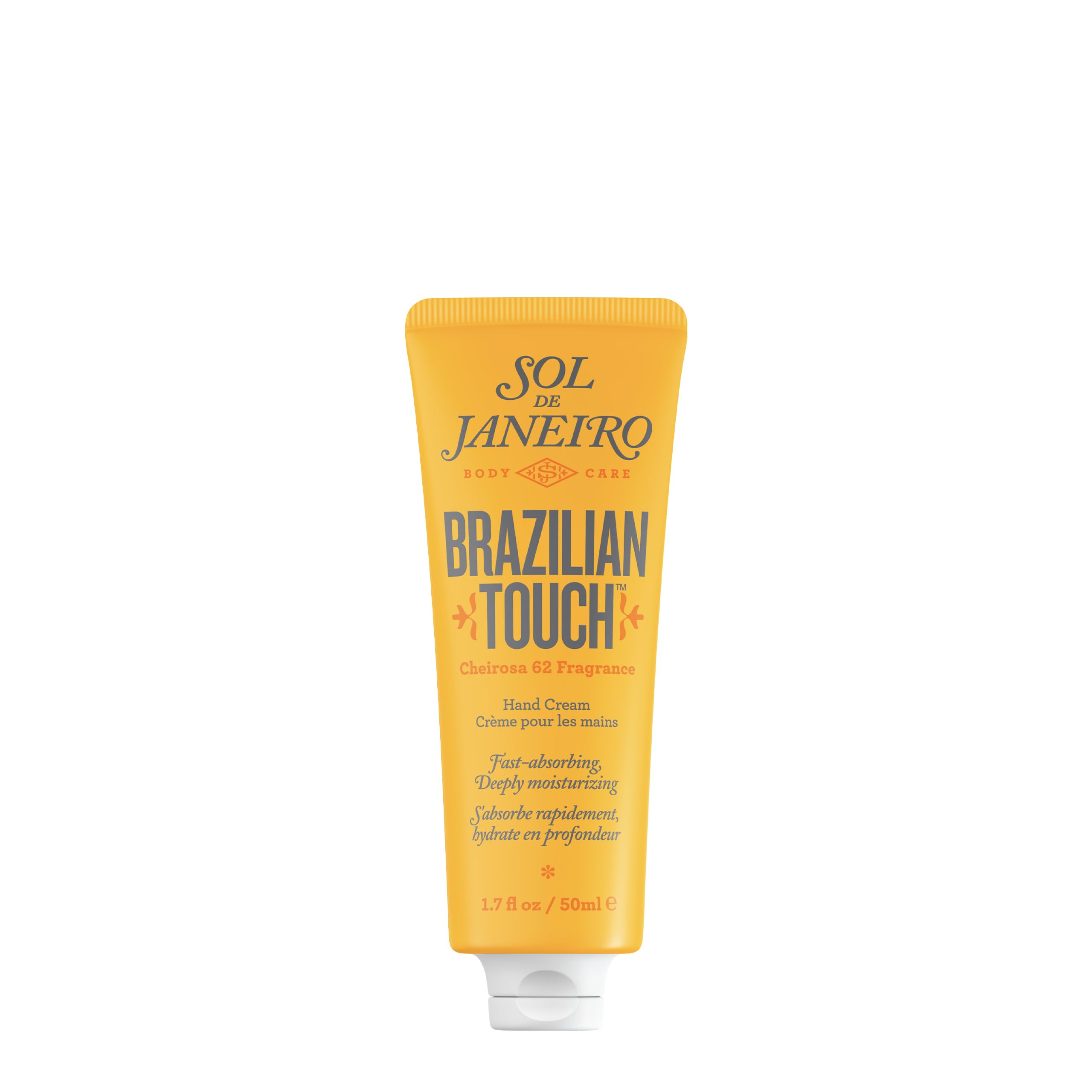 Sol de Janeiro Brazilian Touch Hand Cream bottle pump shows quick absorption