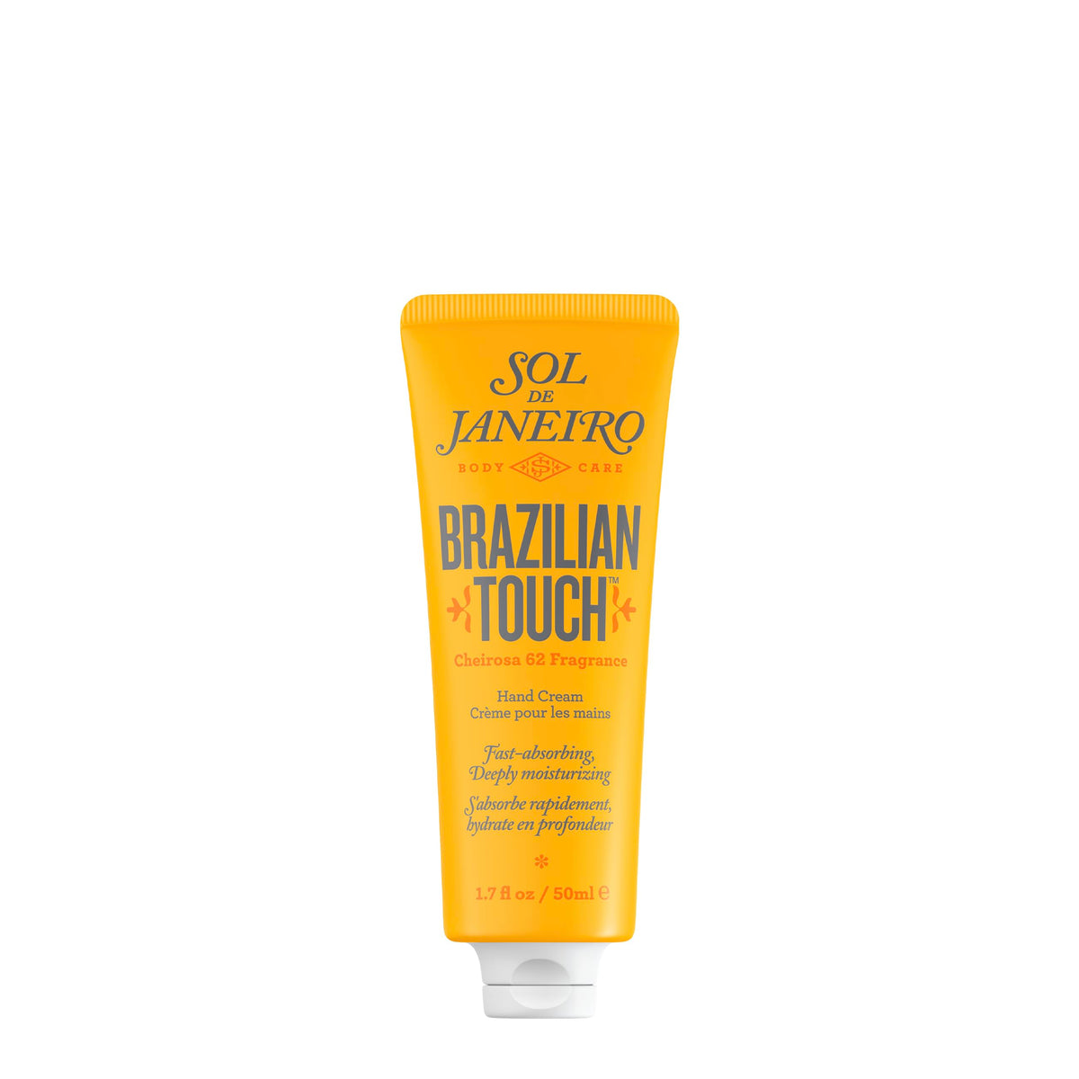 Sol de Janeiro Brazilian Touch Hand Cream bottle pump shows quick absorption