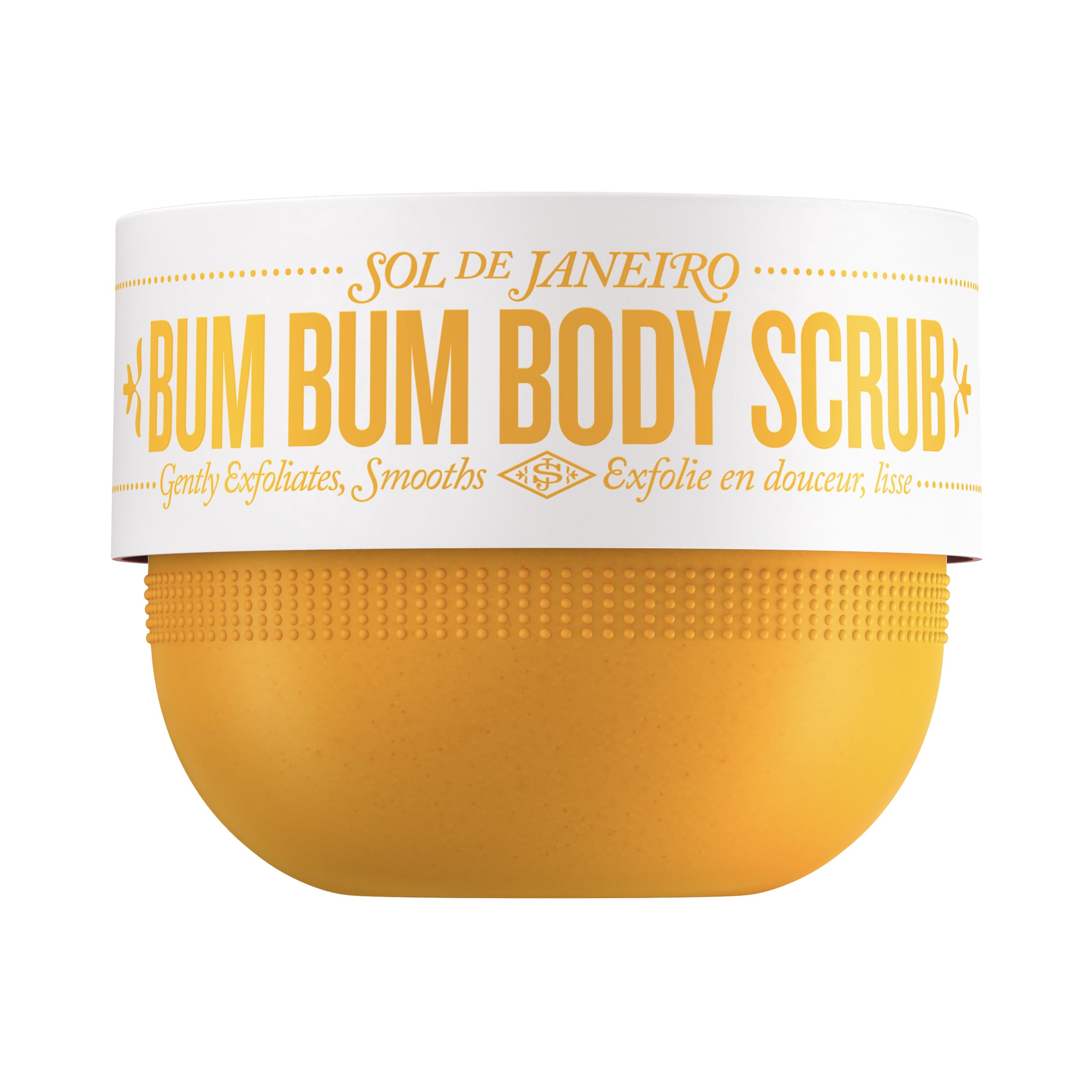 Sol de Janeiro Bum Bum Body Scrub packaging showcases premium at-home spa vibe.