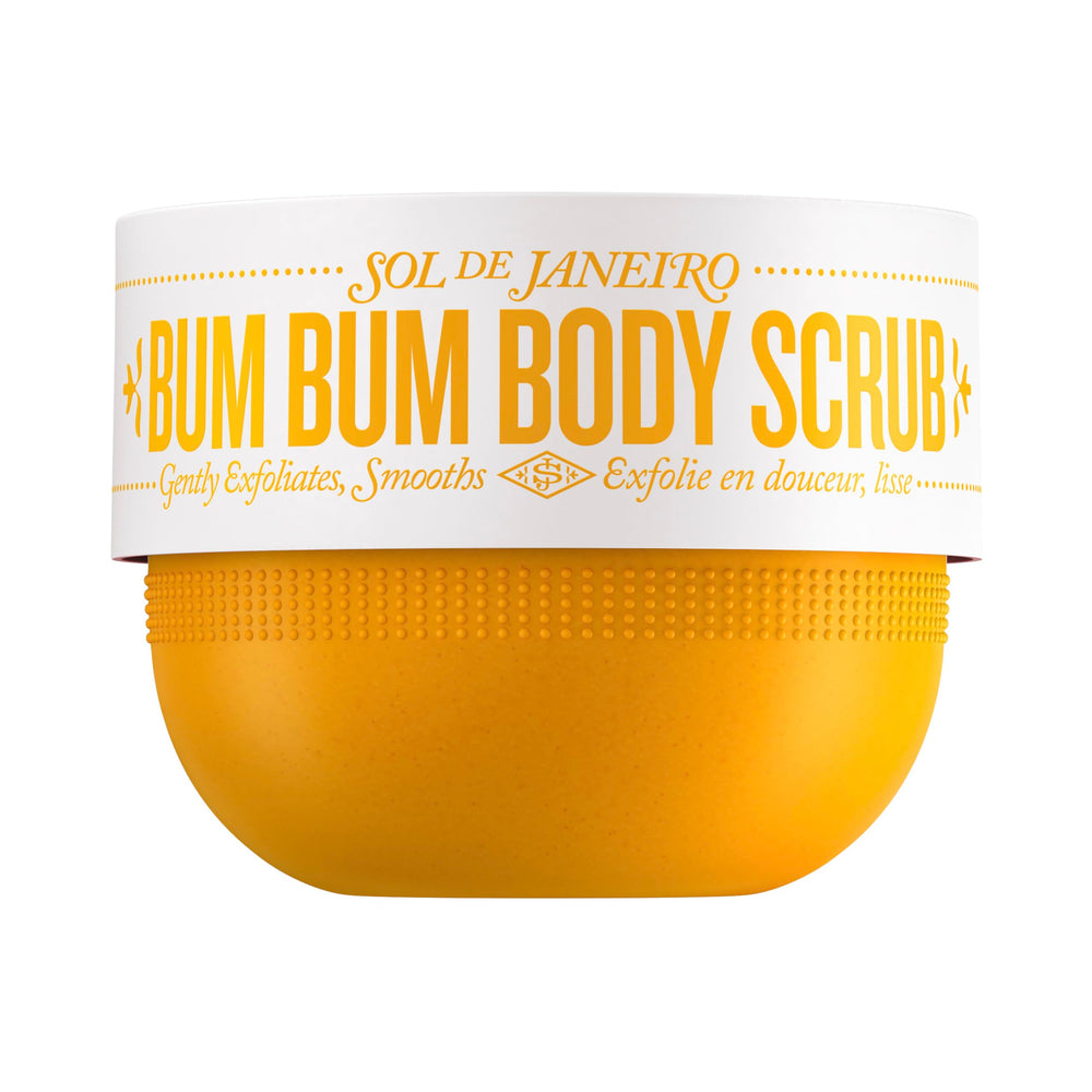 Sol de Janeiro Bum Bum Body Scrub packaging showcases premium at-home spa vibe.