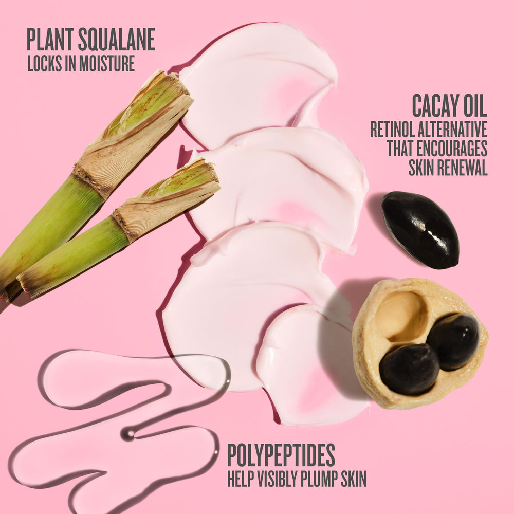 Sol de Janeiro Cacay Oil and Plant Squalane ingredients illustration for nourishing skin.