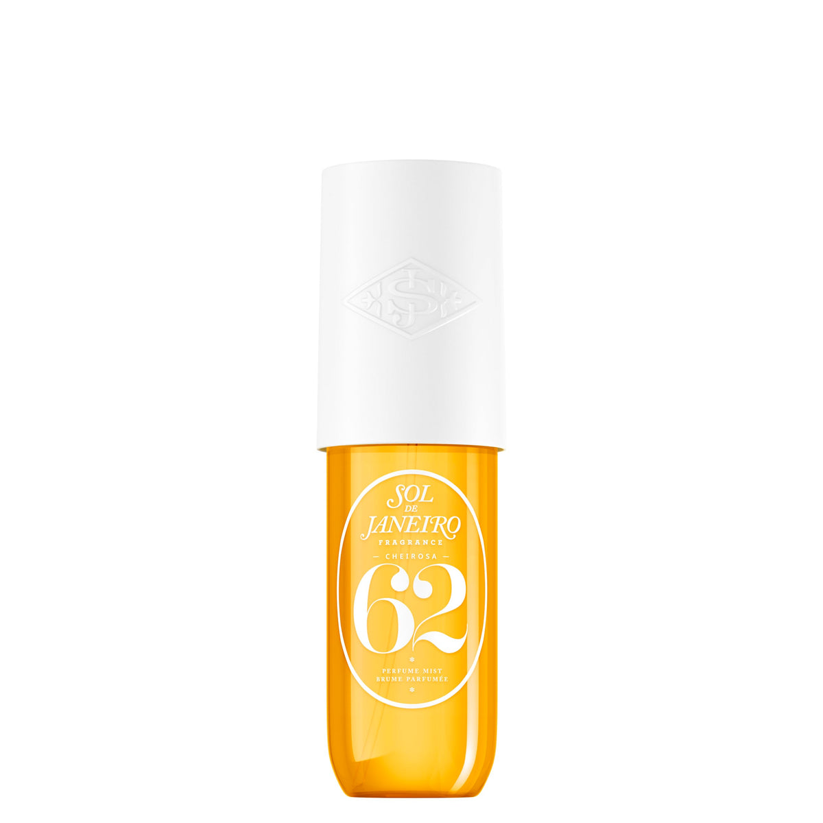 Sol de Janeiro Cheirosa 62 mist bottle delivers warm vanilla gourmand scent for daily refresh.