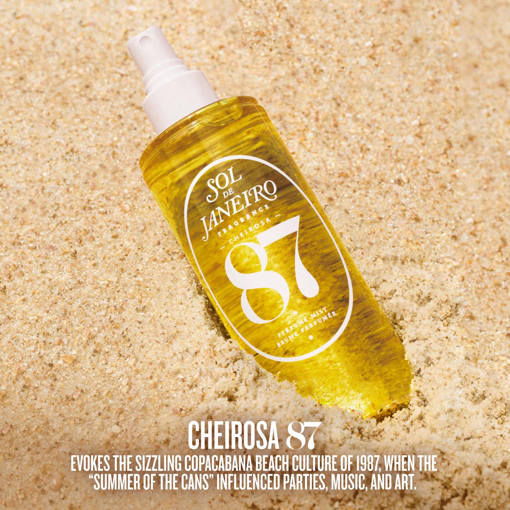 Sol de Janeiro Rio Radiance mist spray captures tropical fragrance for hair and body.