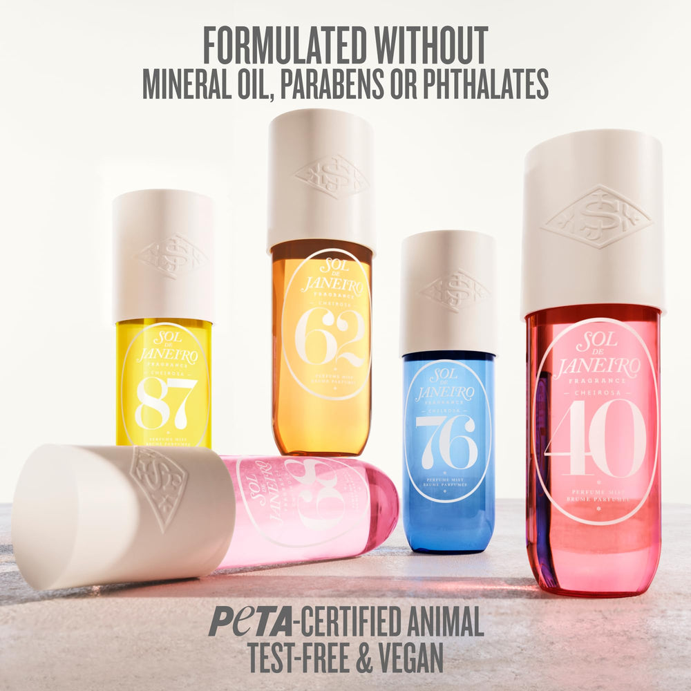 Rio Radiance mist in a sunny setting with coconut and florals ambiance.